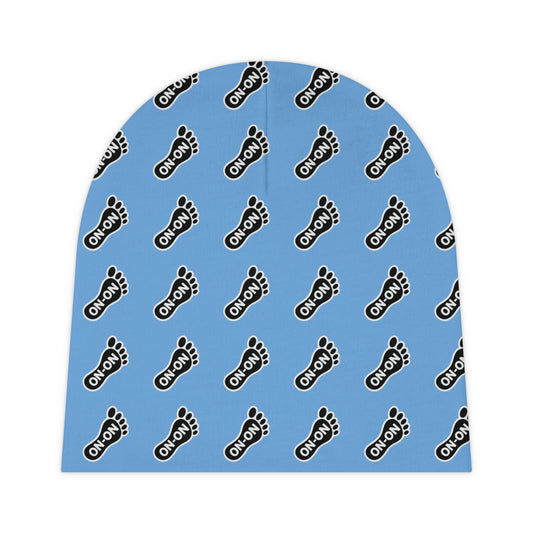 WAH3 On-on Foot Baby Blue Baby Beanie | Cute Newborn Gift, Baby Shower Accessory, Everyday Comfort, Infant Hat, First Christmas Beanie