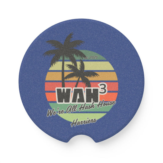 WAH3 Retro Palm Tree Soapstone Car Coaster, Car Accessories, Gift for Road Trips, Car Decor, Summer Vibes