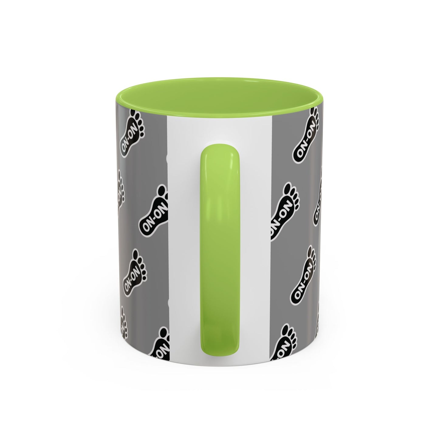 WAH3 Grey BG On-On Footprint Accent Coffee Mug - 11oz & 15oz