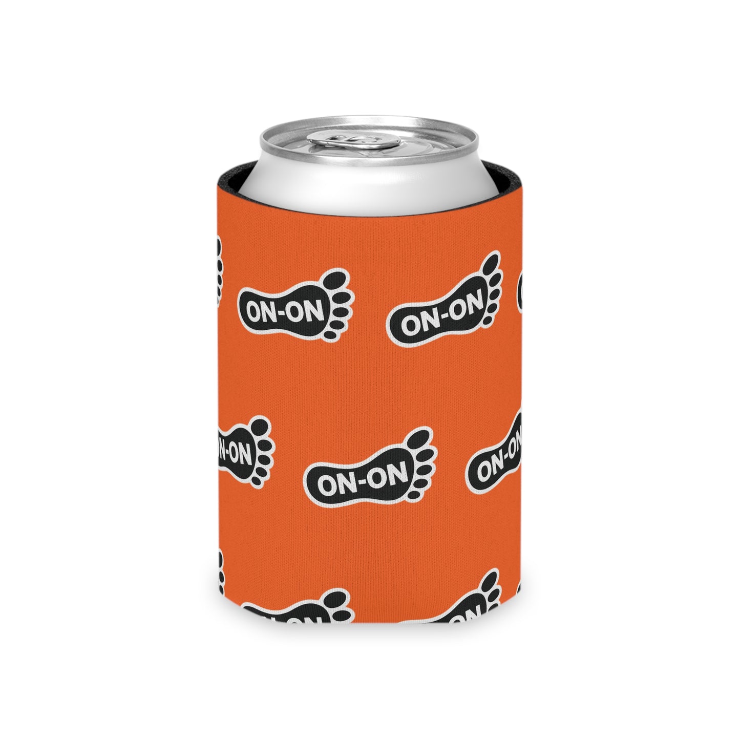 WAH3 On-on Orange Footprint Can Cooler – Fun & Quirky Drink Sleeve for Parties