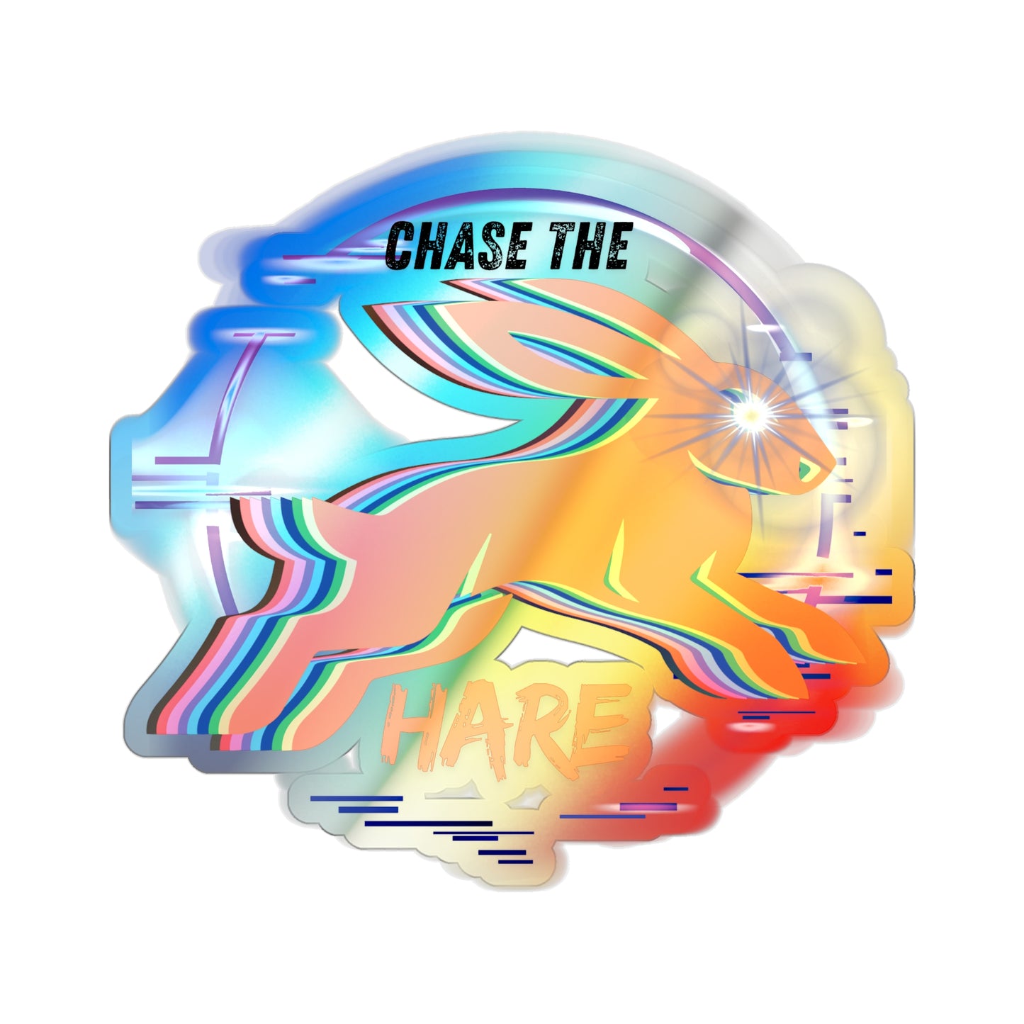 Holographic WAH3 Chase the Hare Die-Cut Stickers for Fun & Personal Expression