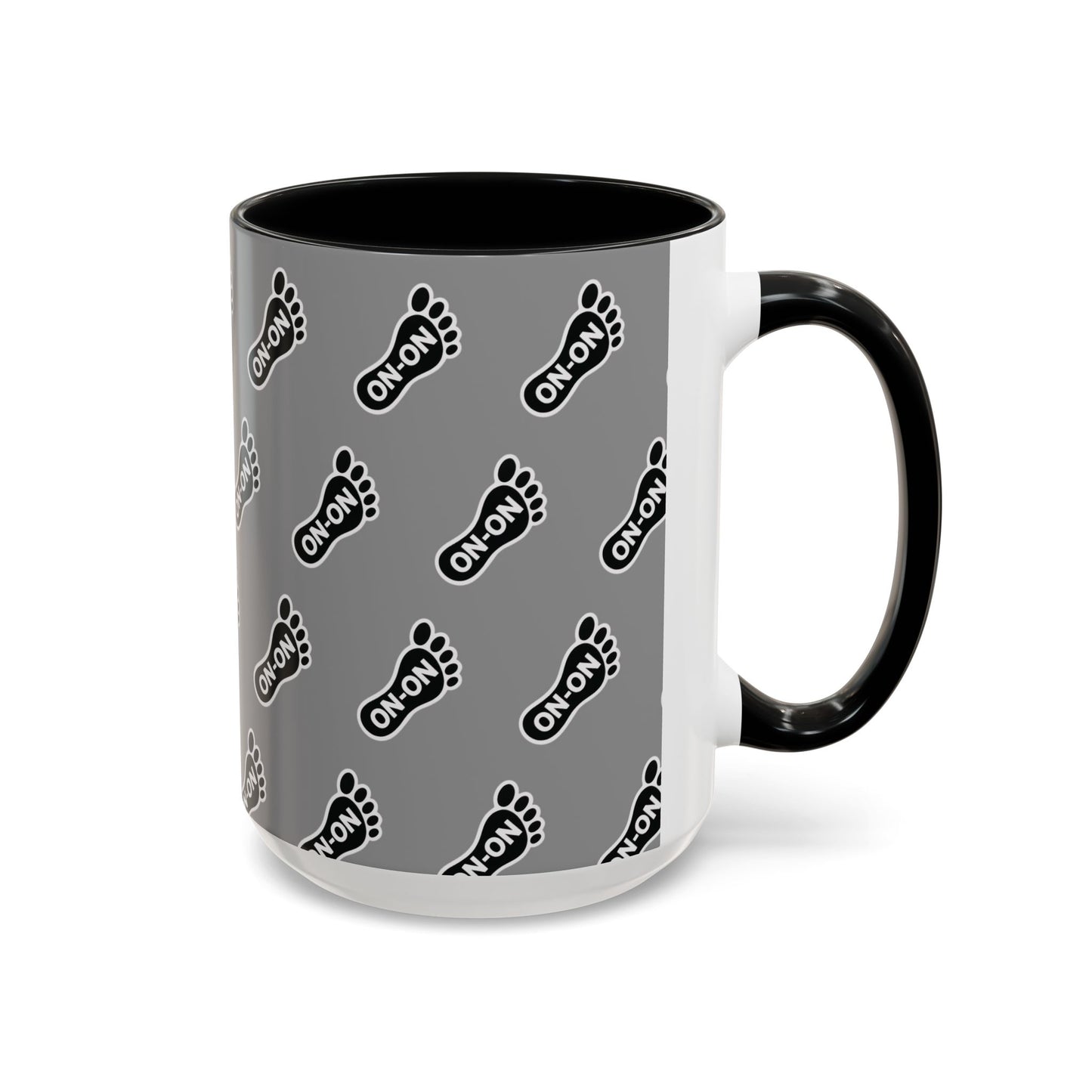 WAH3 Grey BG On-On Footprint Accent Coffee Mug - 11oz & 15oz