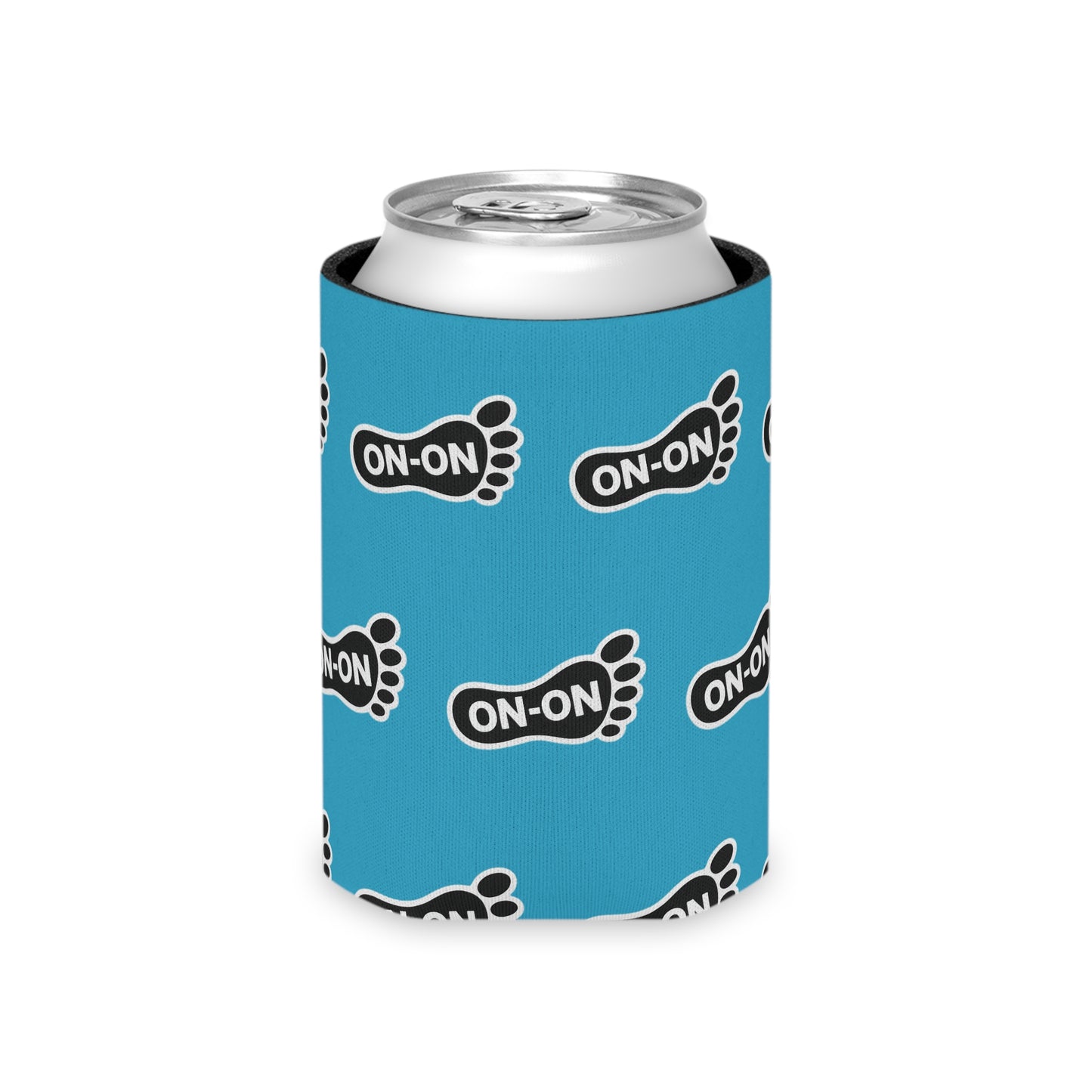 WAH3 On-on Sky Blue Footprint Can Cooler – Fun & Quirky Drink Sleeve for Parties