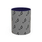 WAH3 Grey BG On-On Footprint Accent Coffee Mug - 11oz & 15oz