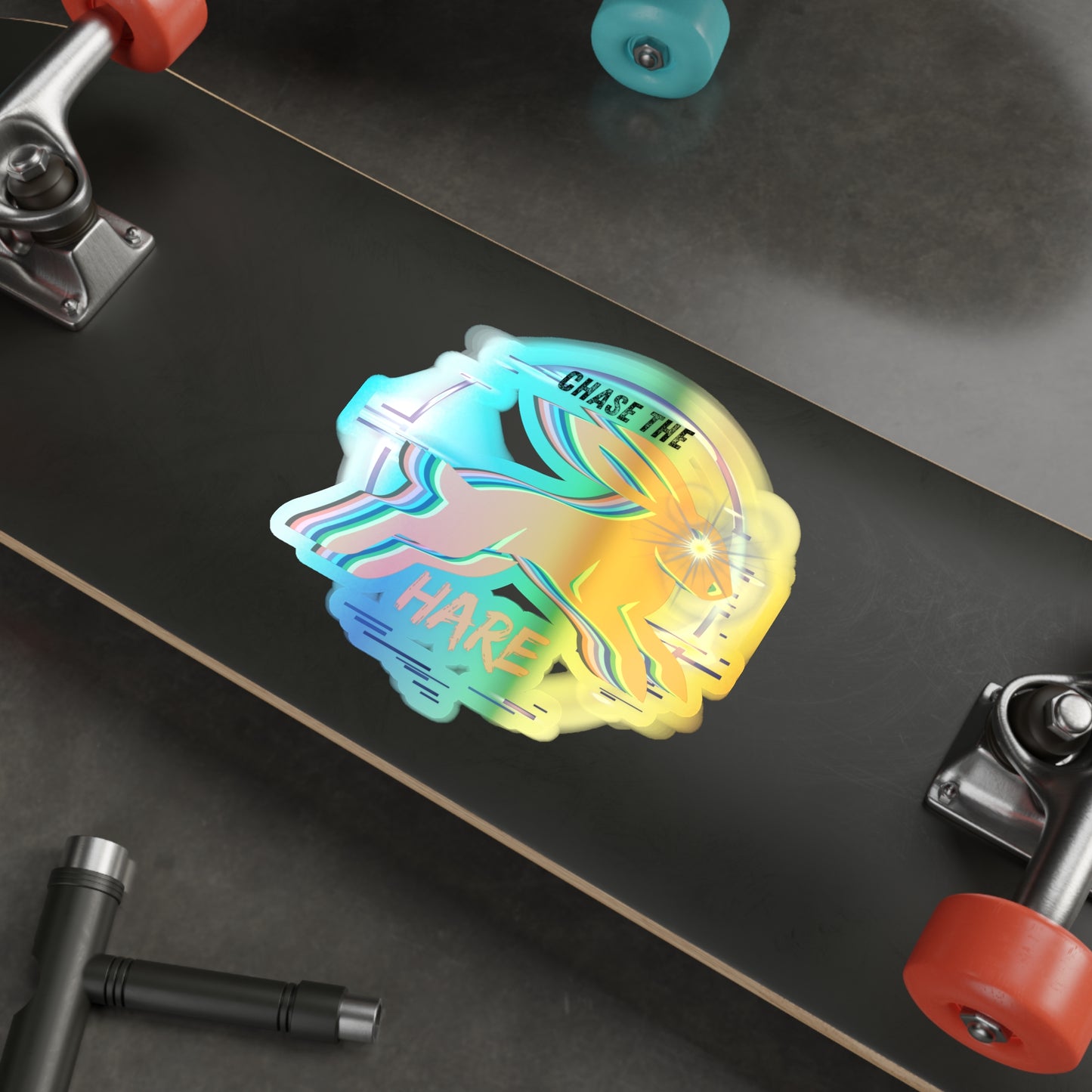 Holographic WAH3 Chase the Hare Die-Cut Stickers for Fun & Personal Expression
