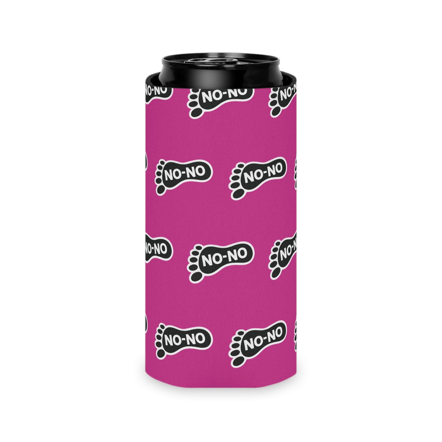 WAH3 On-on Pink Footprint Can Cooler – Fun & Quirky Drink Sleeve for Parties