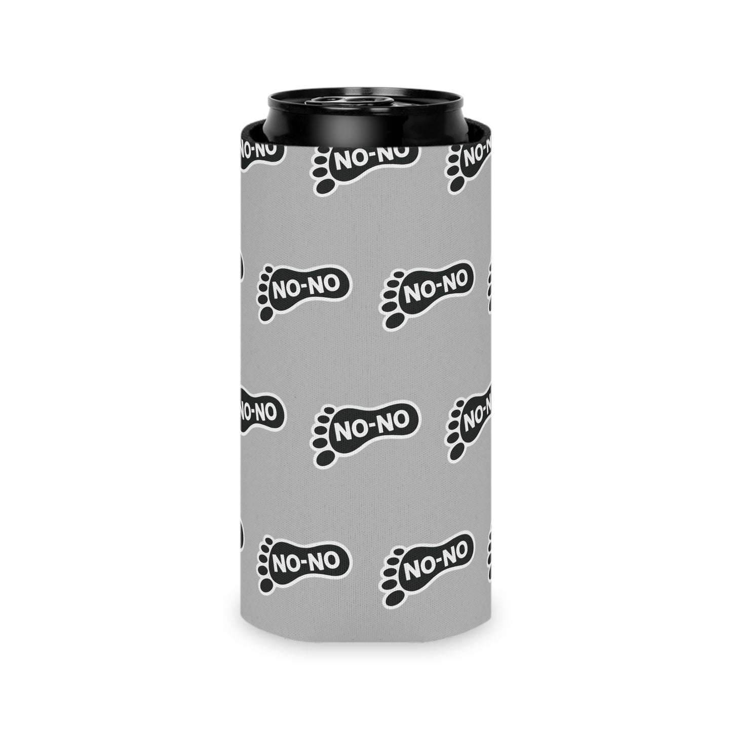 WAH3 On-on Grey Footprint Can Cooler – Fun & Quirky Drink Sleeve for Parties