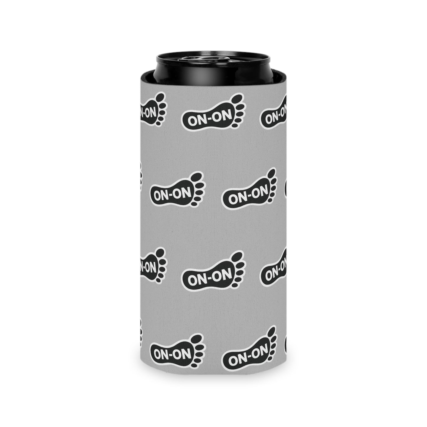 WAH3 On-on Grey Footprint Can Cooler – Fun & Quirky Drink Sleeve for Parties
