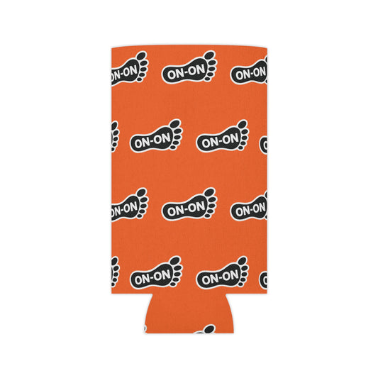 WAH3 On-on Orange Footprint Can Cooler – Fun & Quirky Drink Sleeve for Parties