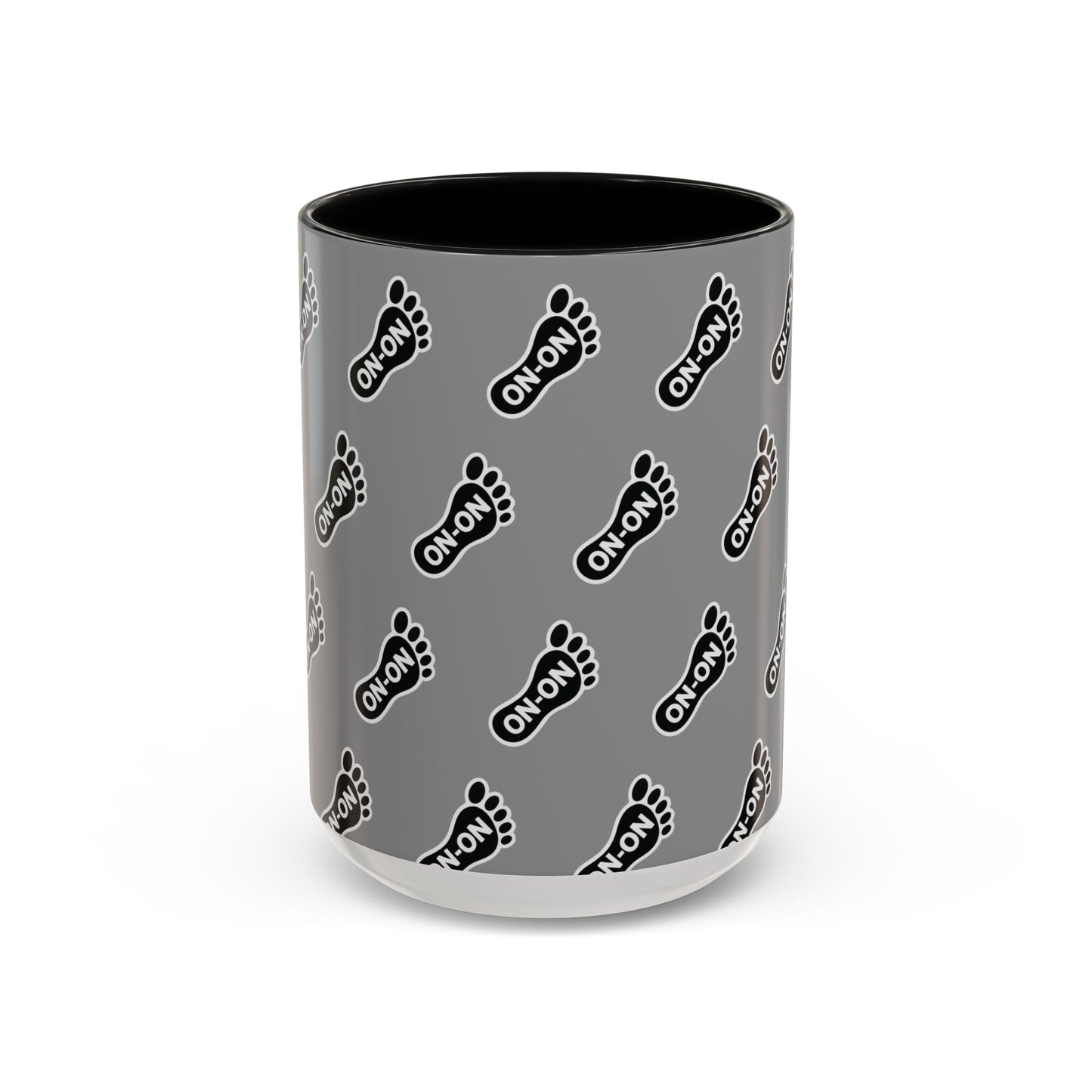 WAH3 Grey BG On-On Footprint Accent Coffee Mug - 11oz & 15oz