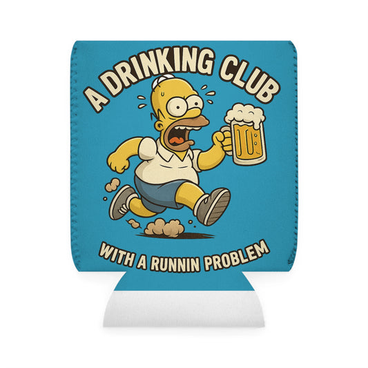 WAH3 Turquoise Tropic Simpsons Runnin Parody Funny Can Cooler Sleeve, Beverage Insulator for Parties, Novelty Gift for Beer Lovers, Unique Wedding Favor, Summer BBQ Accessory