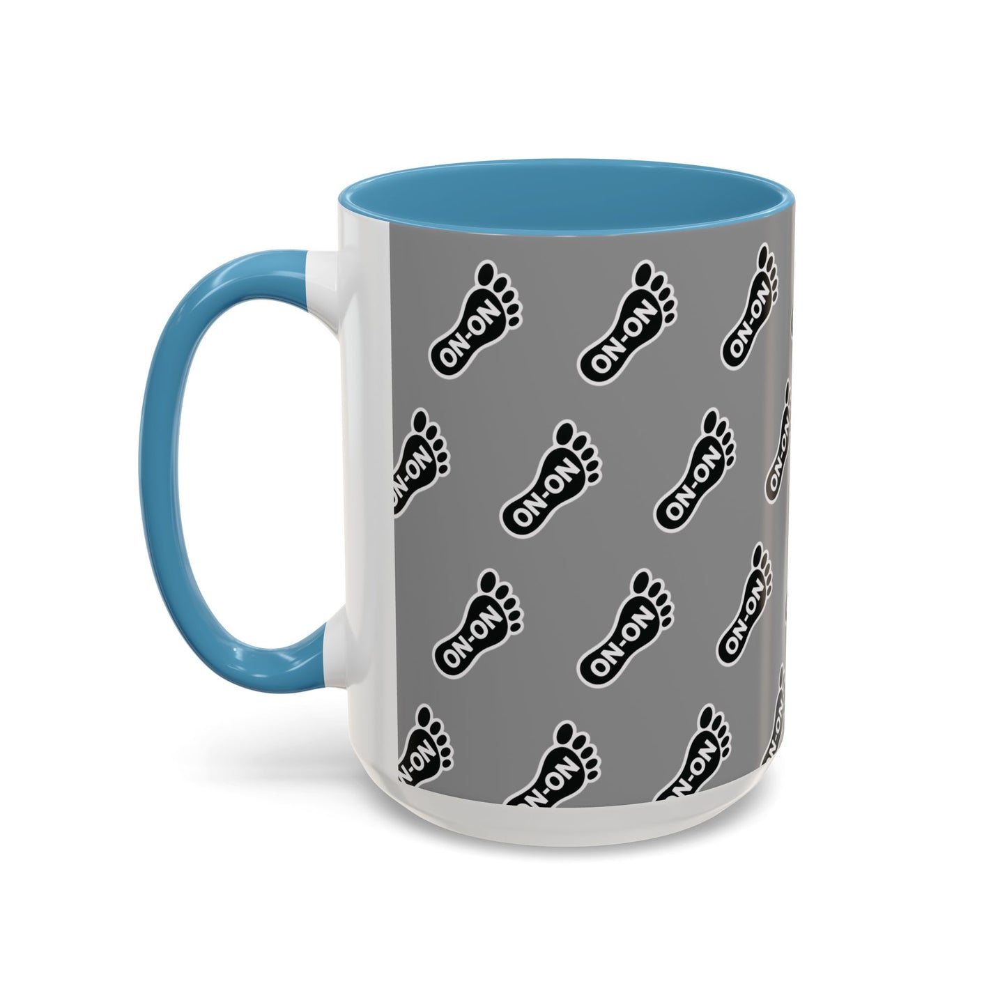 WAH3 Grey BG On-On Footprint Accent Coffee Mug - 11oz & 15oz