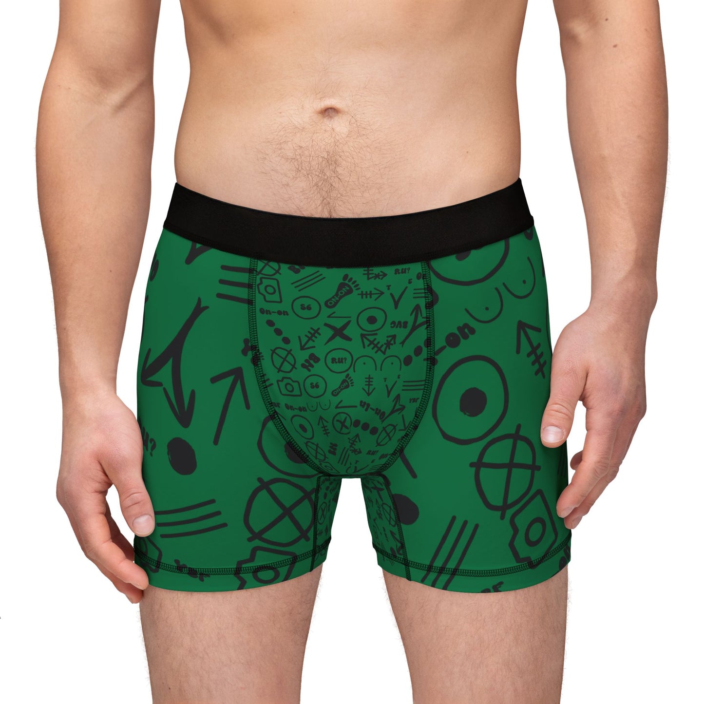 WAH3 Hash Symbols Green Men's Boxers, Unique Printed Underwear, AOP Boxers for Everyday Comfort, Fun Gift for Men, Stylish Menswear