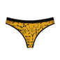WAH3 Symbols Yellow Women's Thongs, Fun Underwear, Stylish Lingerie, Graphic Briefs, Unique Gift for Her