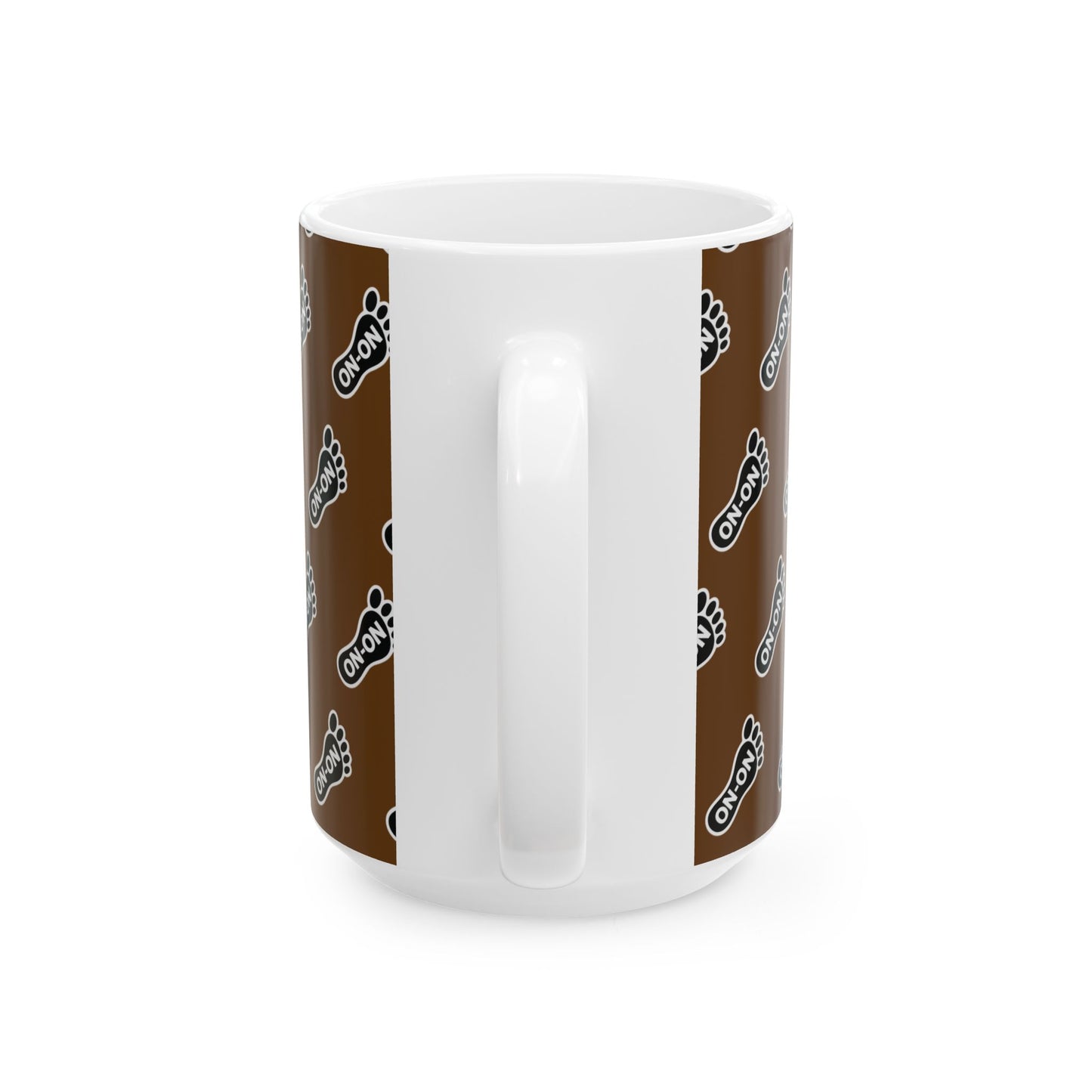 WAH3 Brown On-On Foot Ceramic Mug - 11oz & 15oz