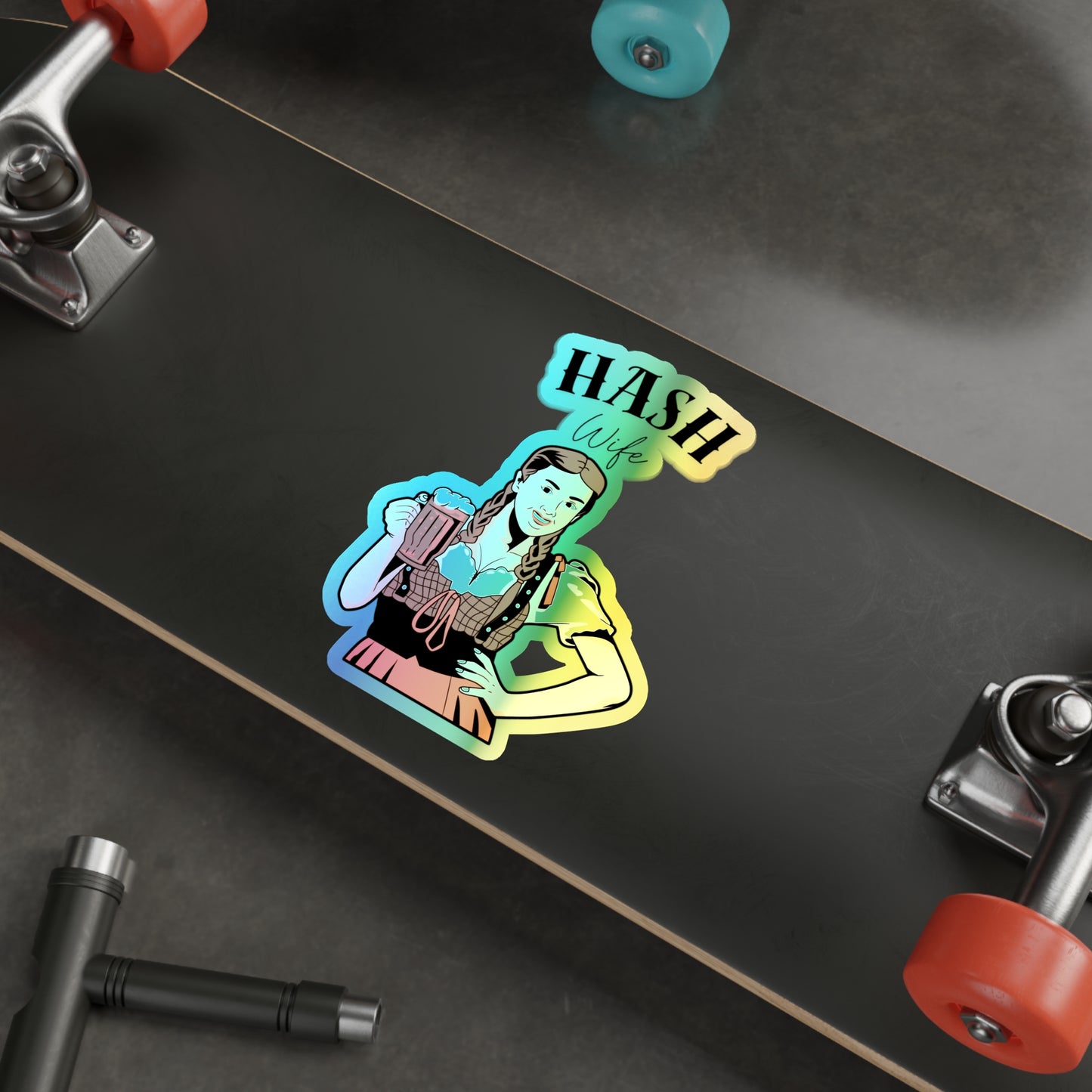 Holographic WAH3 Hash Wife Die-Cut Stickers for Fun & Personal Expression