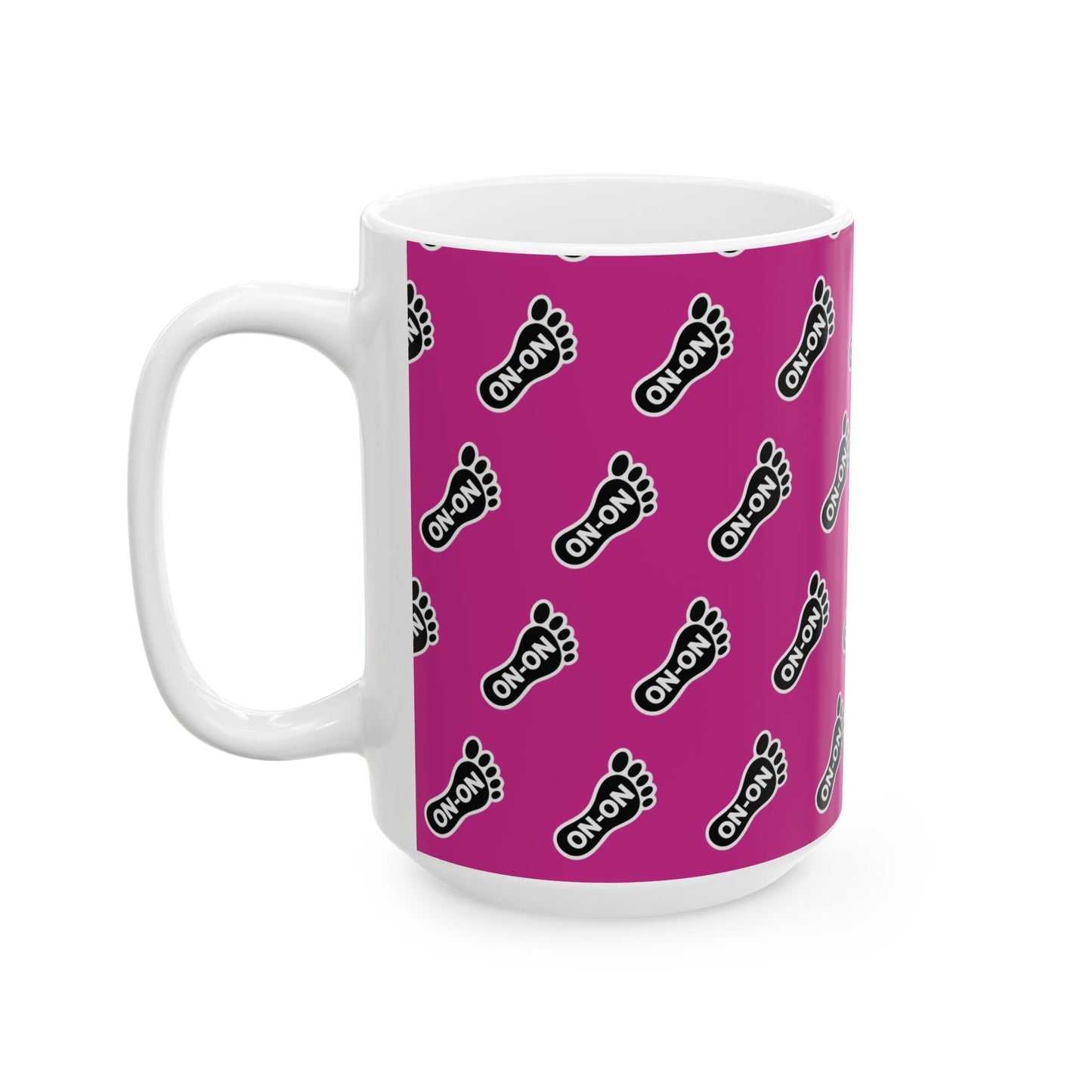WAH3 Pink On-On Foot Ceramic Mug - 11oz & 15oz