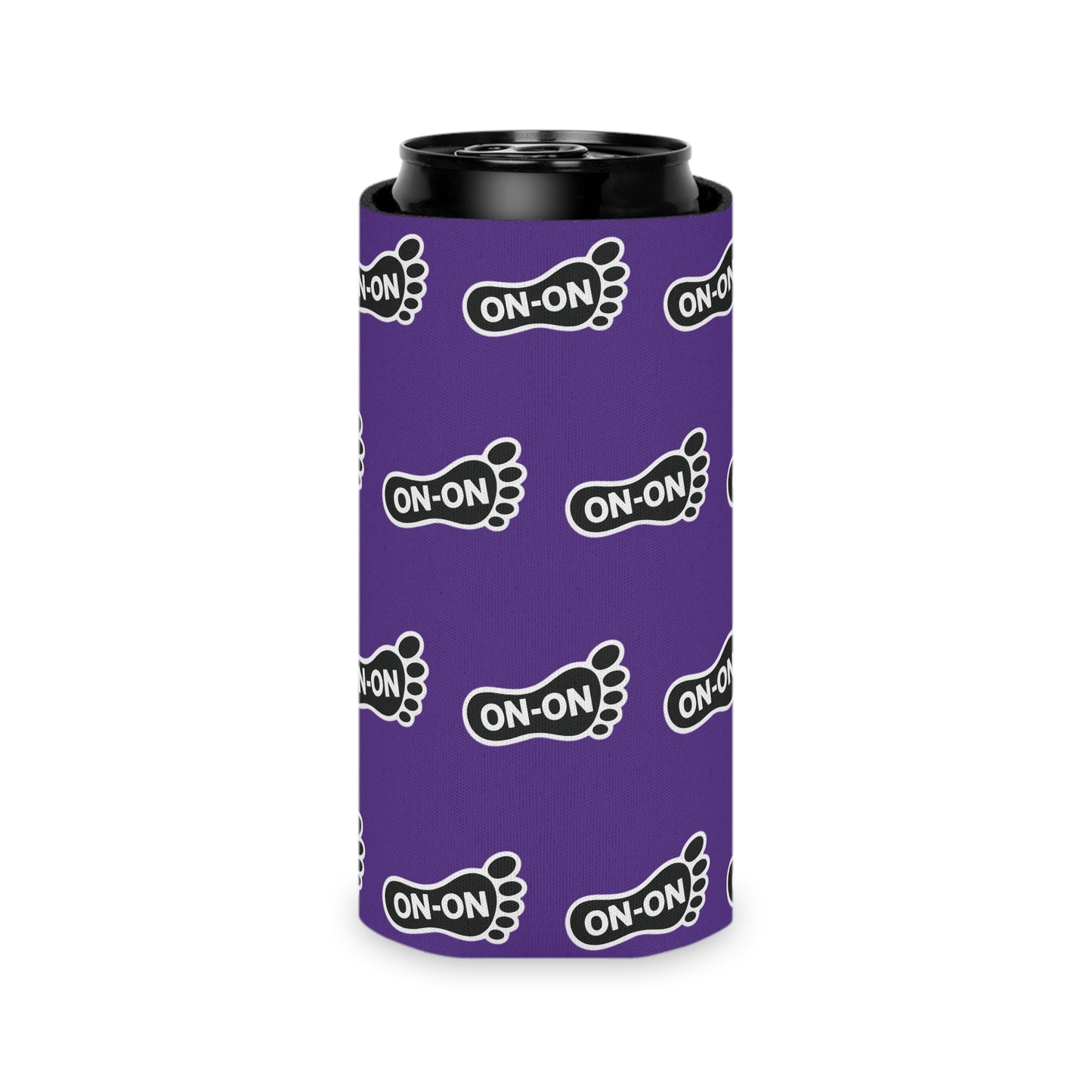 WAH3 On-on Purple Footprint Can Cooler – Fun & Quirky Drink Sleeve for Parties