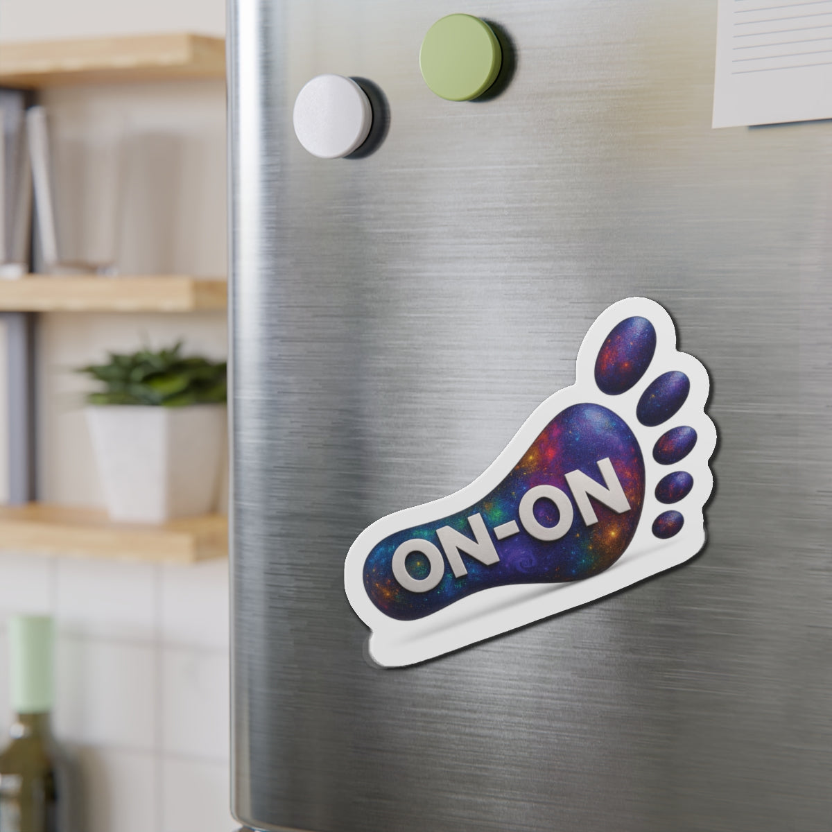 Cosmic On-on Footprint Die-Cut Magnet | Fun Decor for Fridge, Office, or Locker | Perfect Gift for Space Lovers, Kids, and Students