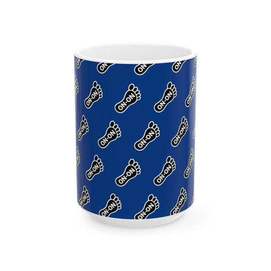 WAH3 Blue On-On Foot Ceramic Mug - 11oz & 15oz