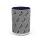 WAH3 Grey BG On-On Footprint Accent Coffee Mug - 11oz & 15oz
