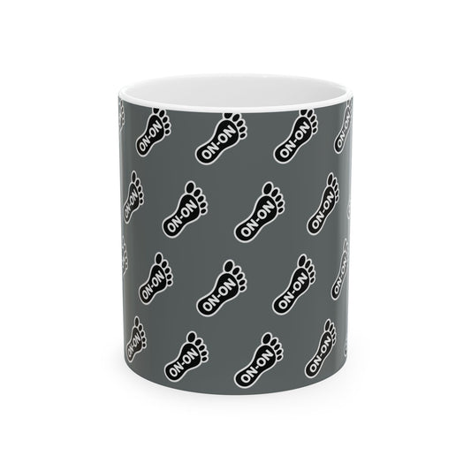 WAH3 Grey On-On Foot Ceramic Mug - 11oz & 15oz
