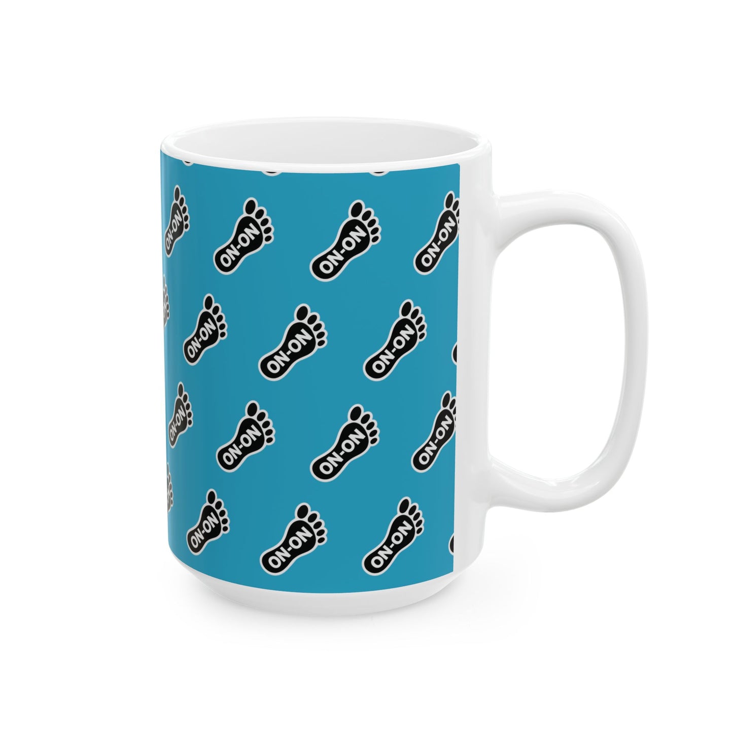 WAH3 Turquoise On-On Foot Ceramic Mug - 11oz & 15oz