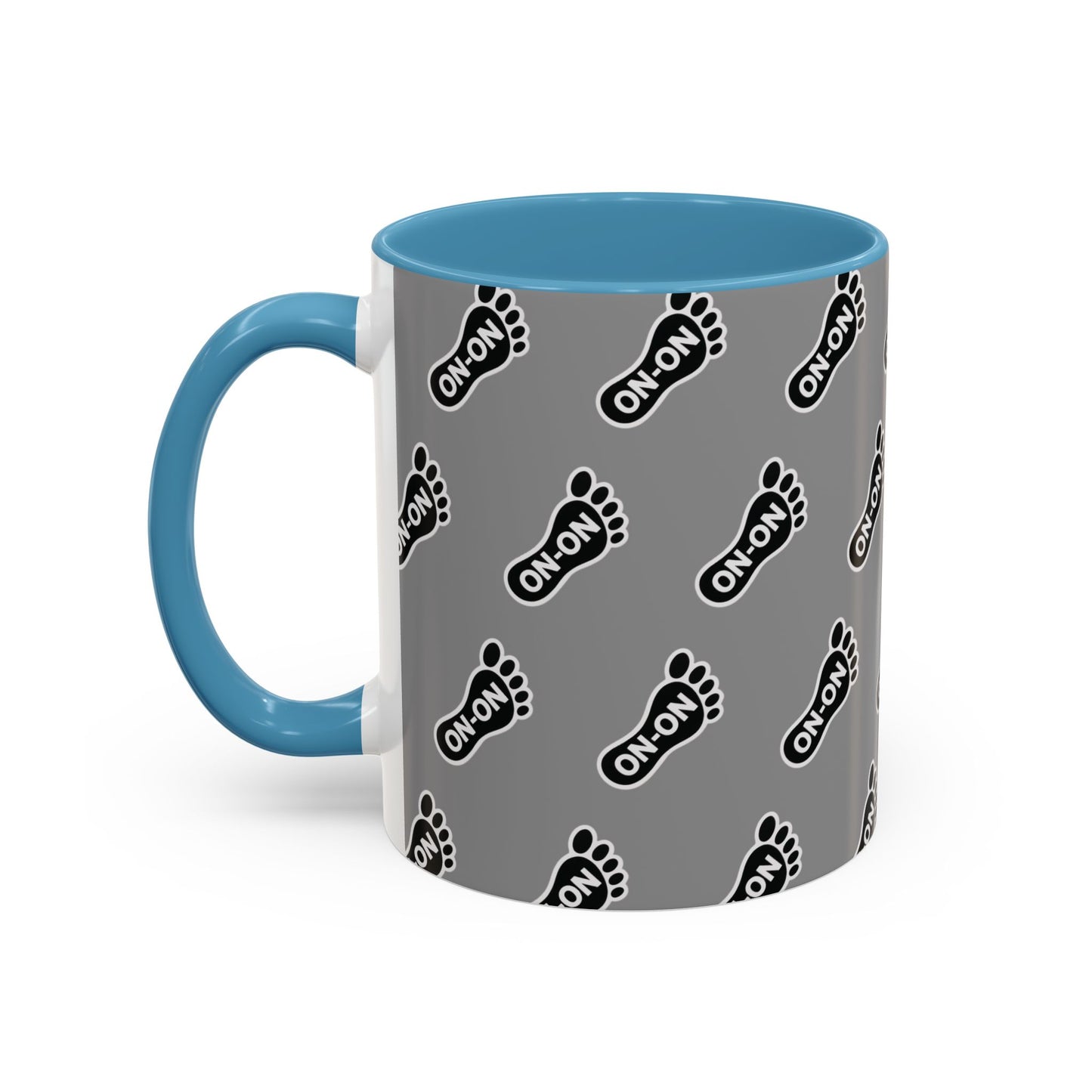 WAH3 Grey BG On-On Footprint Accent Coffee Mug - 11oz & 15oz