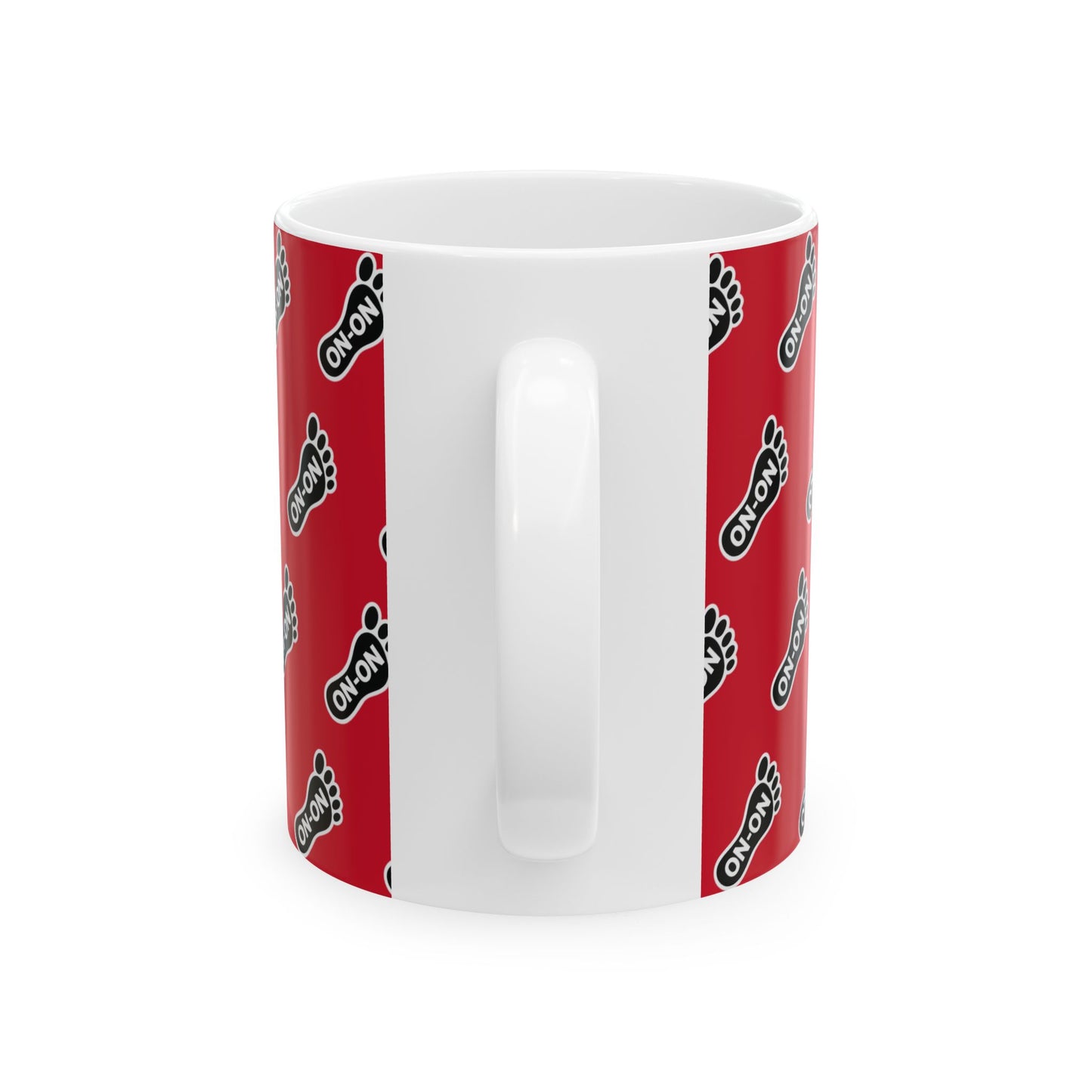 WAH3 Red On-On Foot Ceramic Mug - 11oz & 15oz