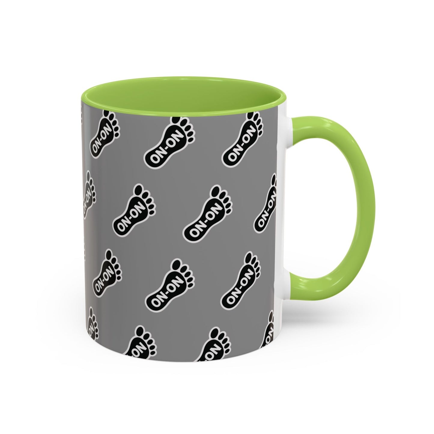 WAH3 Grey BG On-On Footprint Accent Coffee Mug - 11oz & 15oz