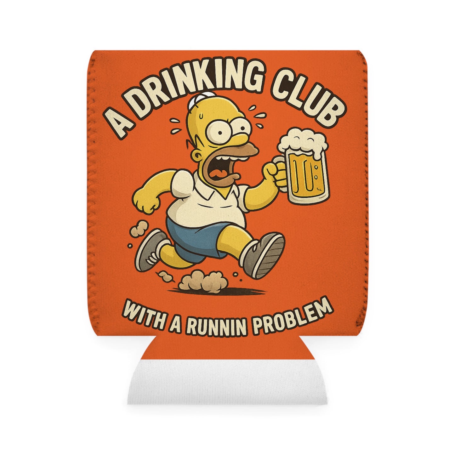 WAH3 Orange Tropic Simpsons Runnin Parody Funny Can Cooler Sleeve, Beverage Insulator for Parties, Novelty Gift for Beer Lovers, Unique Wedding Favor, Summer BBQ Accessory