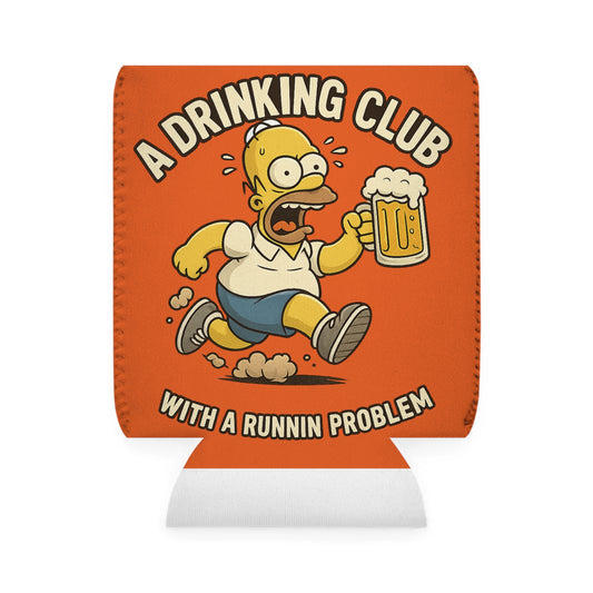 WAH3 Orange Tropic Simpsons Runnin Parody Funny Can Cooler Sleeve, Beverage Insulator for Parties, Novelty Gift for Beer Lovers, Unique Wedding Favor, Summer BBQ Accessory