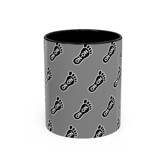 WAH3 Grey BG On-On Footprint Accent Coffee Mug - 11oz & 15oz