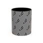 WAH3 Grey BG On-On Footprint Accent Coffee Mug - 11oz & 15oz