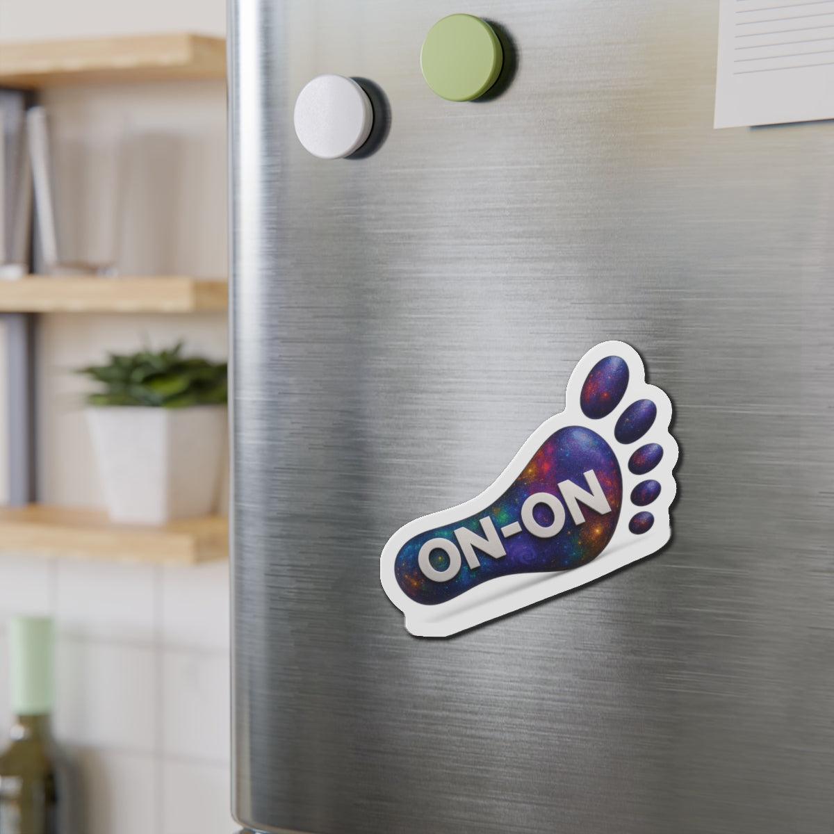 Cosmic On-on Footprint Die-Cut Magnet | Fun Decor for Fridge, Office, or Locker | Perfect Gift for Space Lovers, Kids, and Students