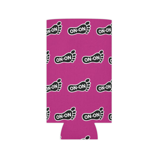WAH3 On-on Pink Footprint Can Cooler – Fun & Quirky Drink Sleeve for Parties