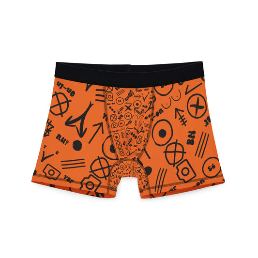 WAH3 Hash Orange Symbols Men's Boxers, Unique Printed Underwear, AOP Boxers for Everyday Comfort, Fun Gift for Men, Stylish Menswear