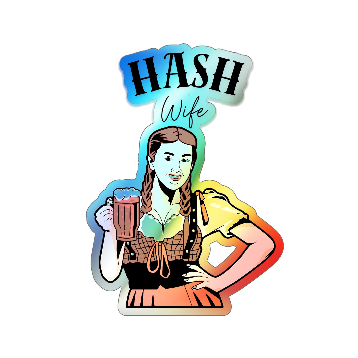 Holographic WAH3 Hash Wife Die-Cut Stickers for Fun & Personal Expression