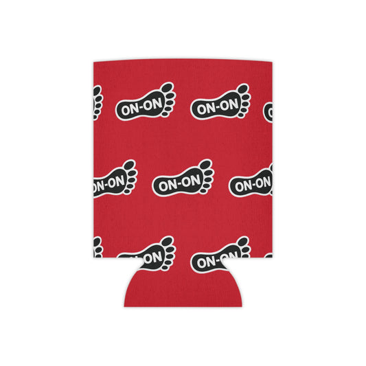 WAH3 On-on Red Footprint Can Cooler – Fun & Quirky Drink Sleeve for Parties
