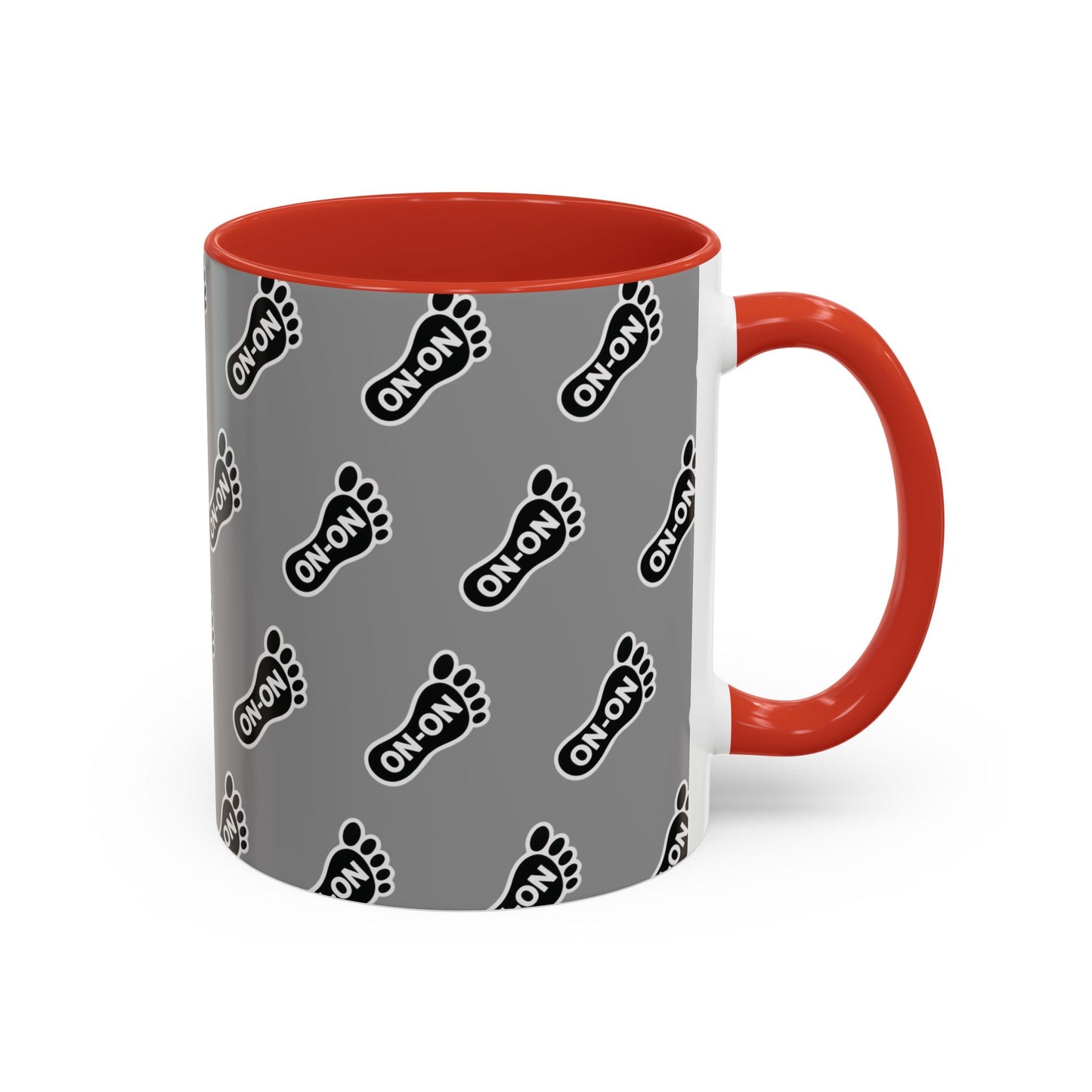 WAH3 Grey BG On-On Footprint Accent Coffee Mug - 11oz & 15oz