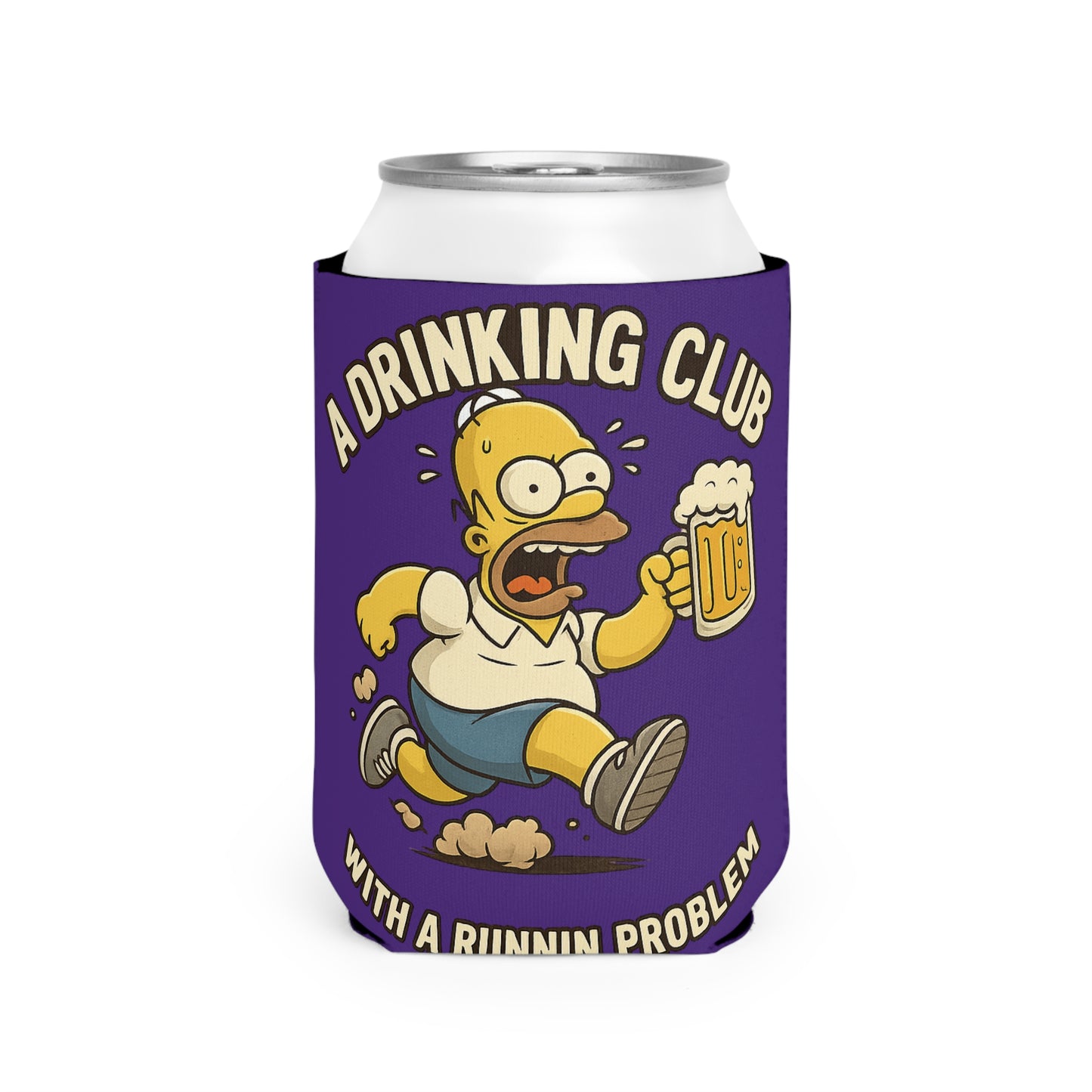 WAH3 Purple Tropic Simpsons Runnin Parody Funny Can Cooler Sleeve, Beverage Insulator for Parties, Novelty Gift for Beer Lovers, Unique Wedding Favor, Summer BBQ Accessory