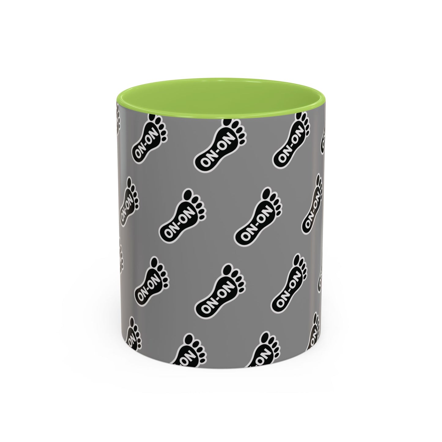WAH3 Grey BG On-On Footprint Accent Coffee Mug - 11oz & 15oz