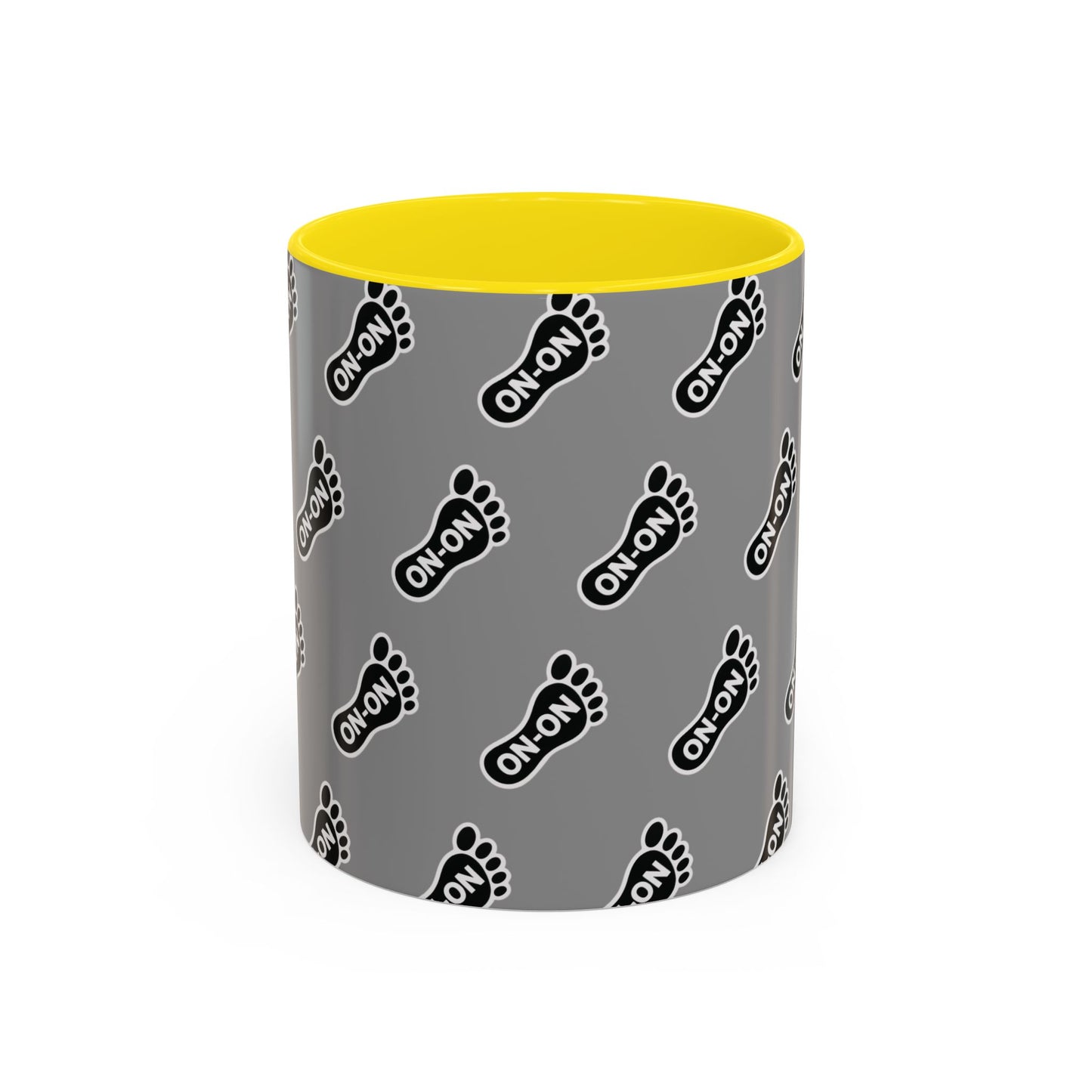 WAH3 Grey BG On-On Footprint Accent Coffee Mug - 11oz & 15oz