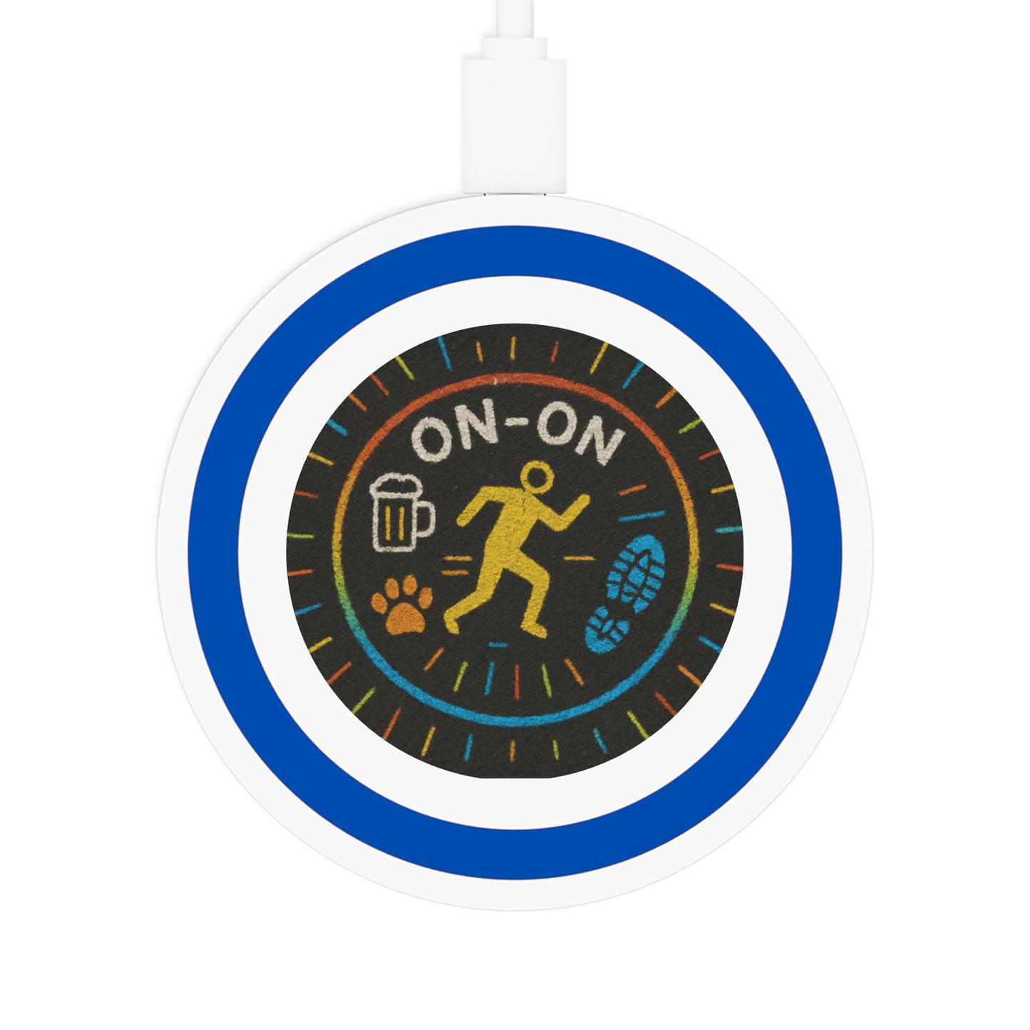 WAH3 On-On Logo Quake Wireless Charging Pad - Fun & Colorful Design for Tech Lovers