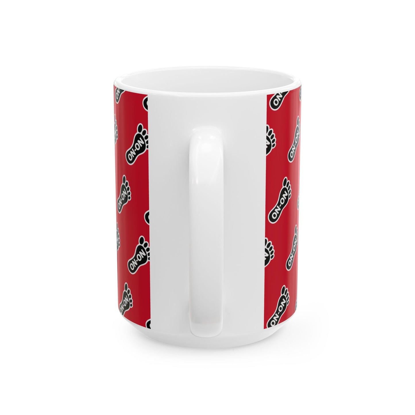WAH3 Red On-On Foot Ceramic Mug - 11oz & 15oz