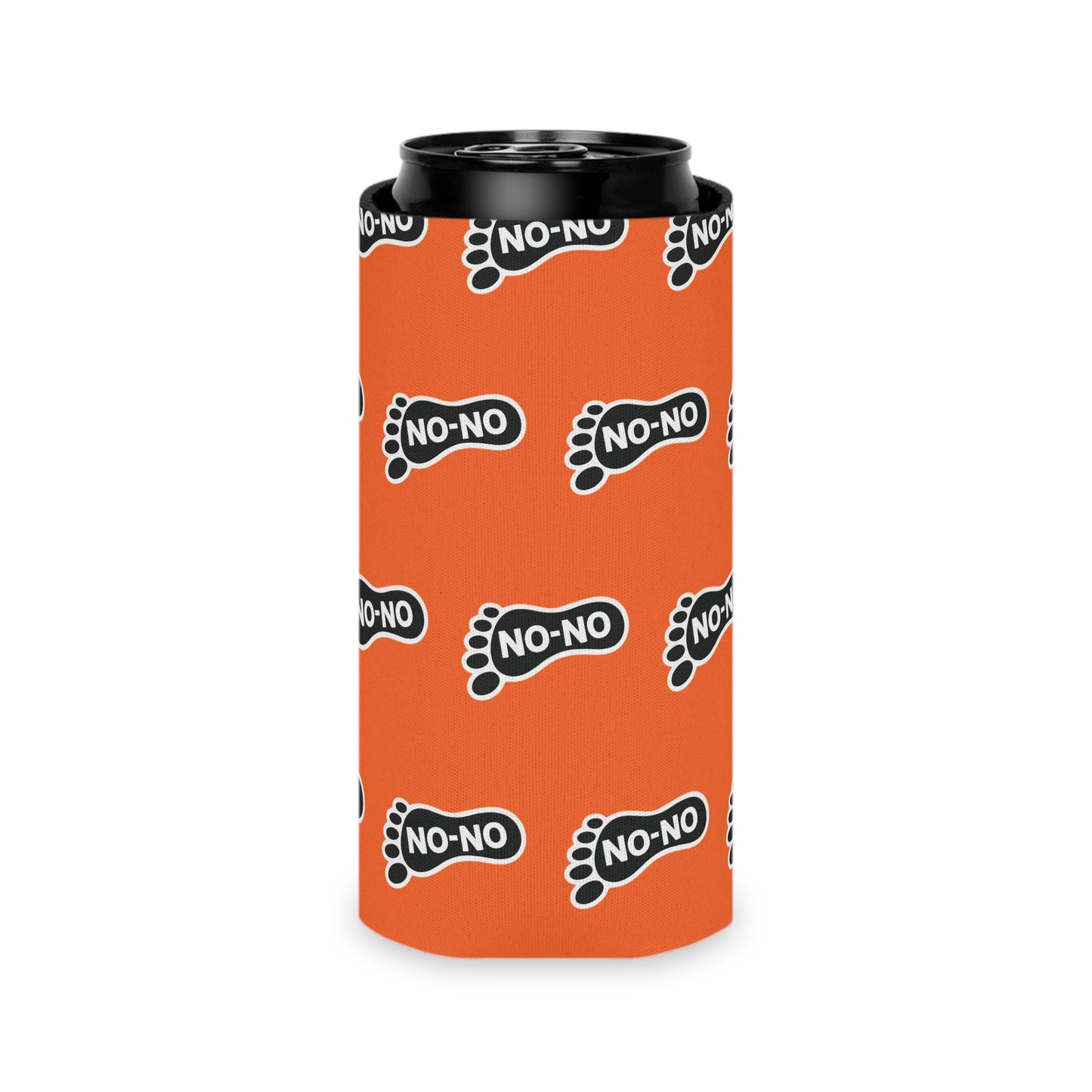 WAH3 On-on Orange Footprint Can Cooler – Fun & Quirky Drink Sleeve for Parties