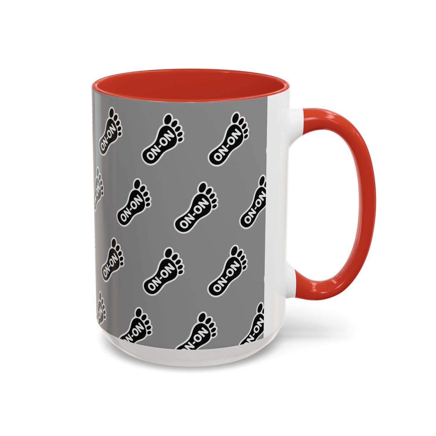 WAH3 Grey BG On-On Footprint Accent Coffee Mug - 11oz & 15oz
