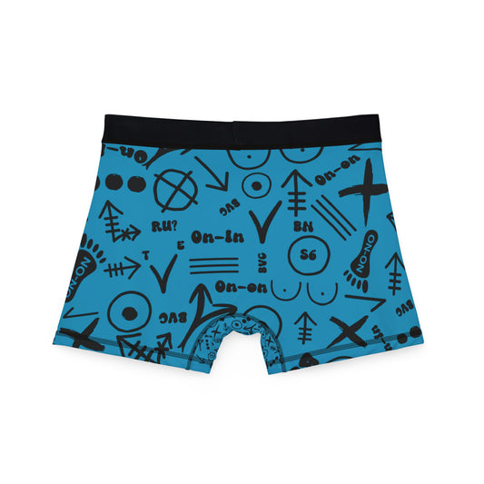 WAH3 Hash Symbols Turquoise Men's Boxers, Unique Printed Underwear, AOP Boxers for Everyday Comfort, Fun Gift for Men, Stylish Menswear