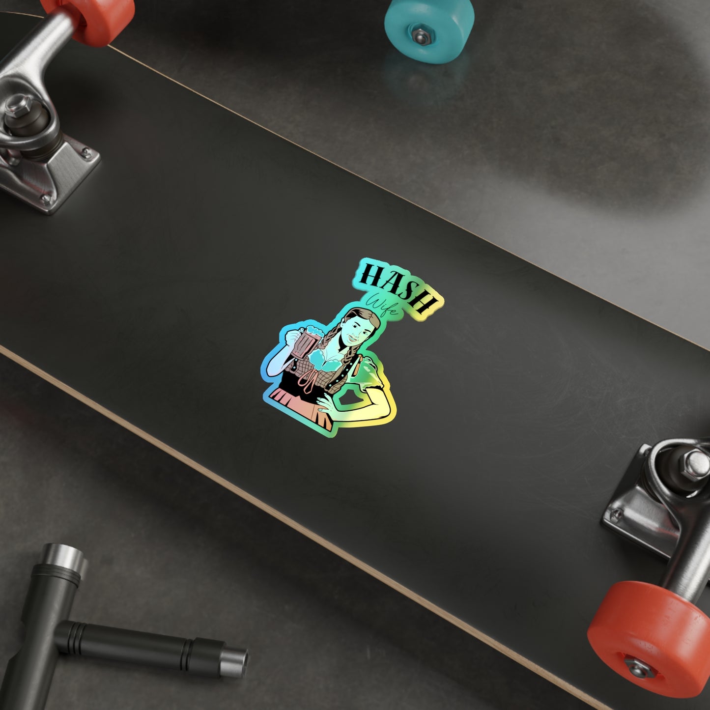 Holographic WAH3 Hash Wife Die-Cut Stickers for Fun & Personal Expression