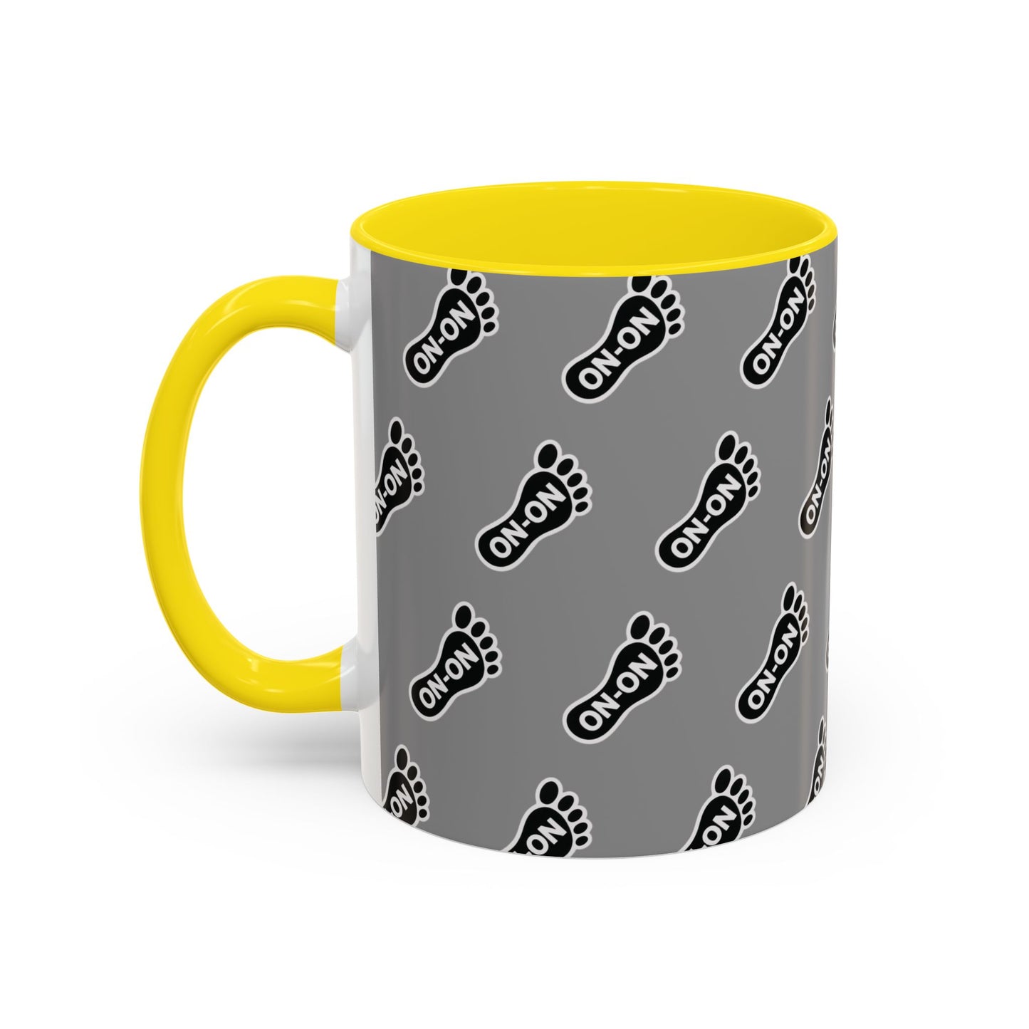 WAH3 Grey BG On-On Footprint Accent Coffee Mug - 11oz & 15oz